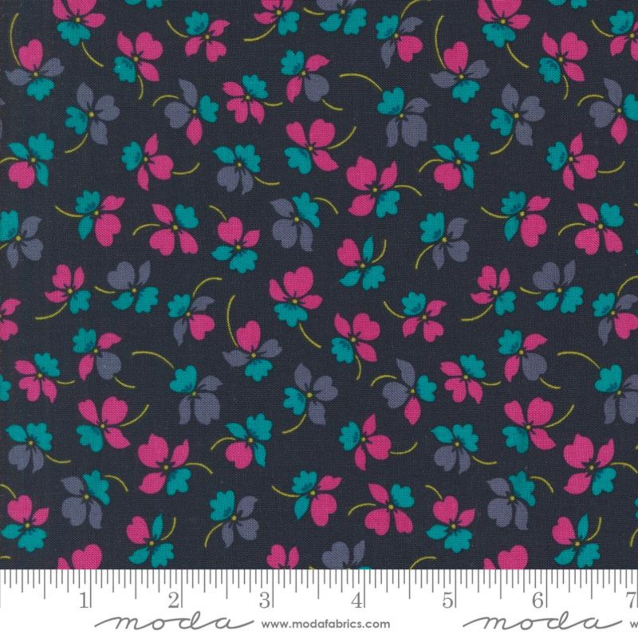 Fabric Moda Indigo Flourish Florals Color Crush by the Quarter Yard 10882-14